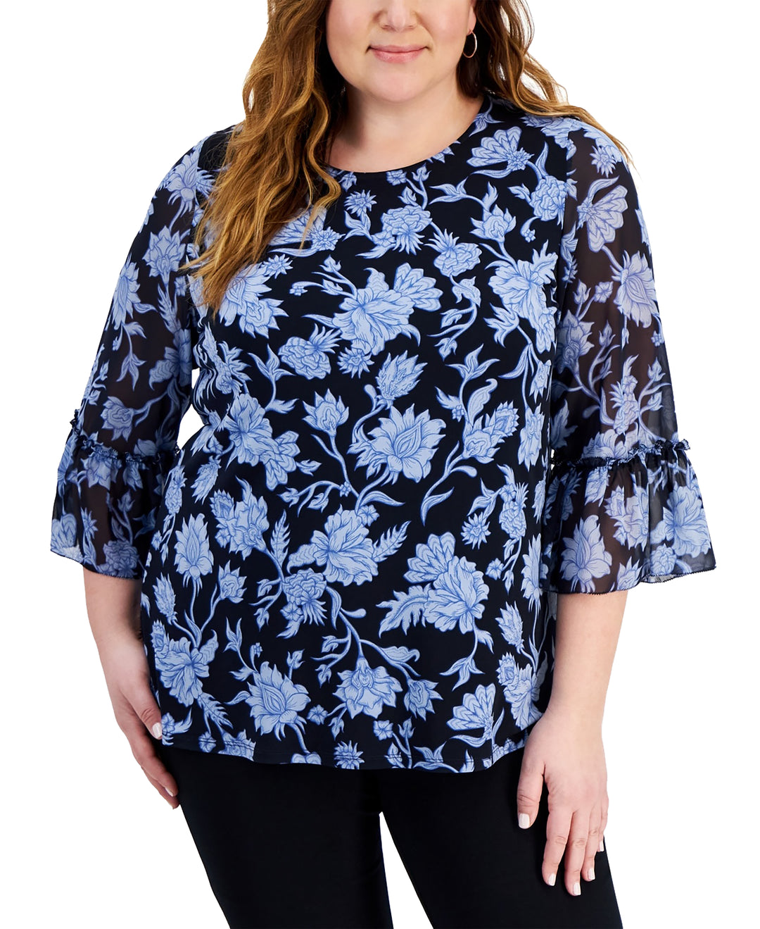 Plus Size Ruffled-Sleeve Top