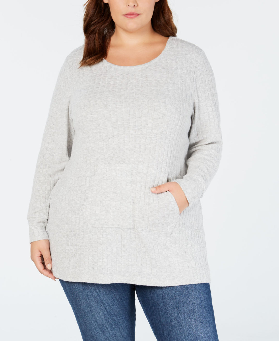 Style & Co Plus Size Ribbed Knit Sweater