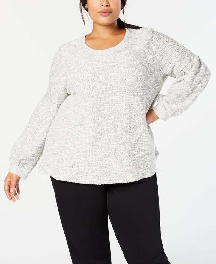 Style & Co Plus Size French Terry Bishop Sleeve Top