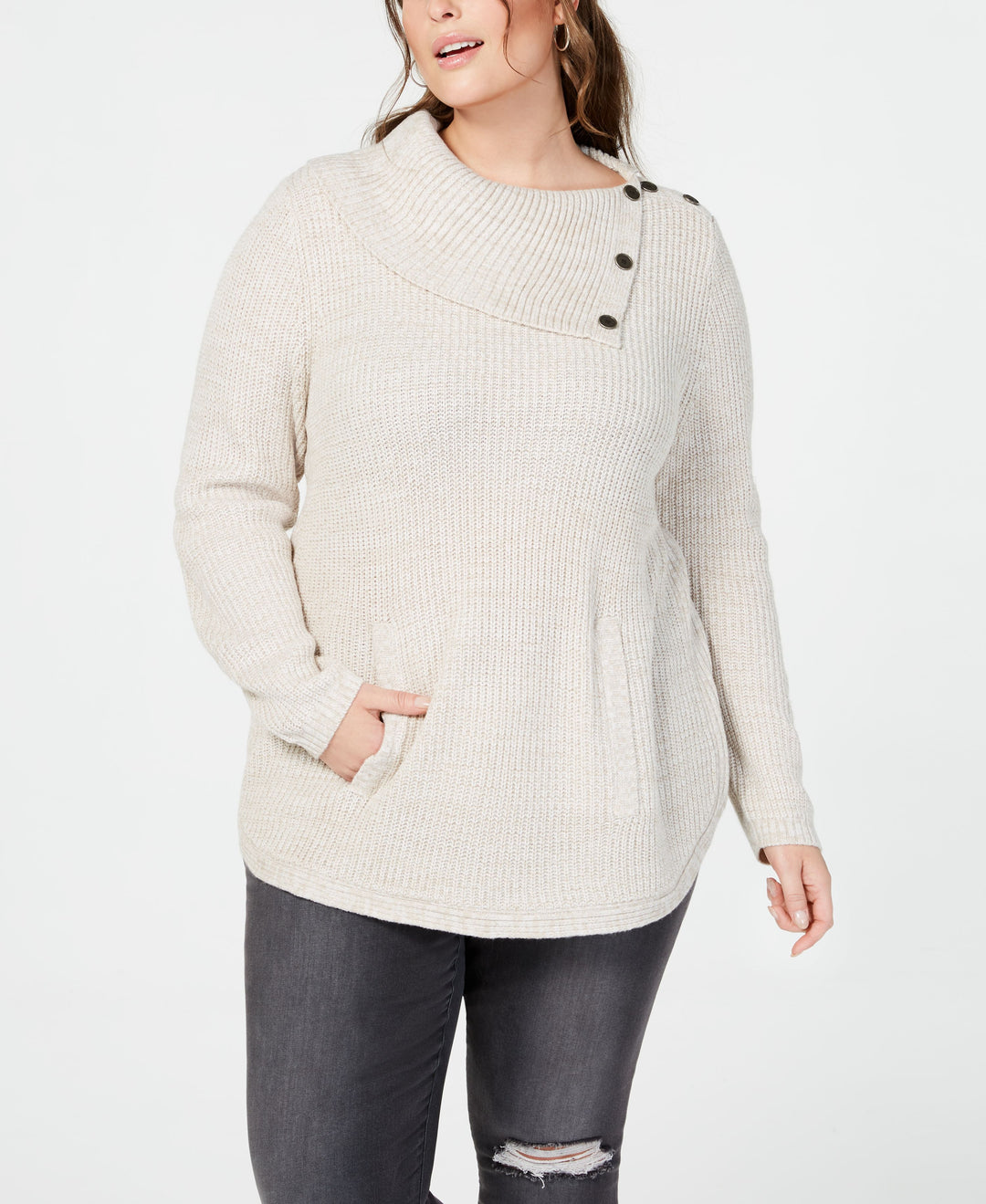 Style & Co Plus Size Envelope Neck Sweater