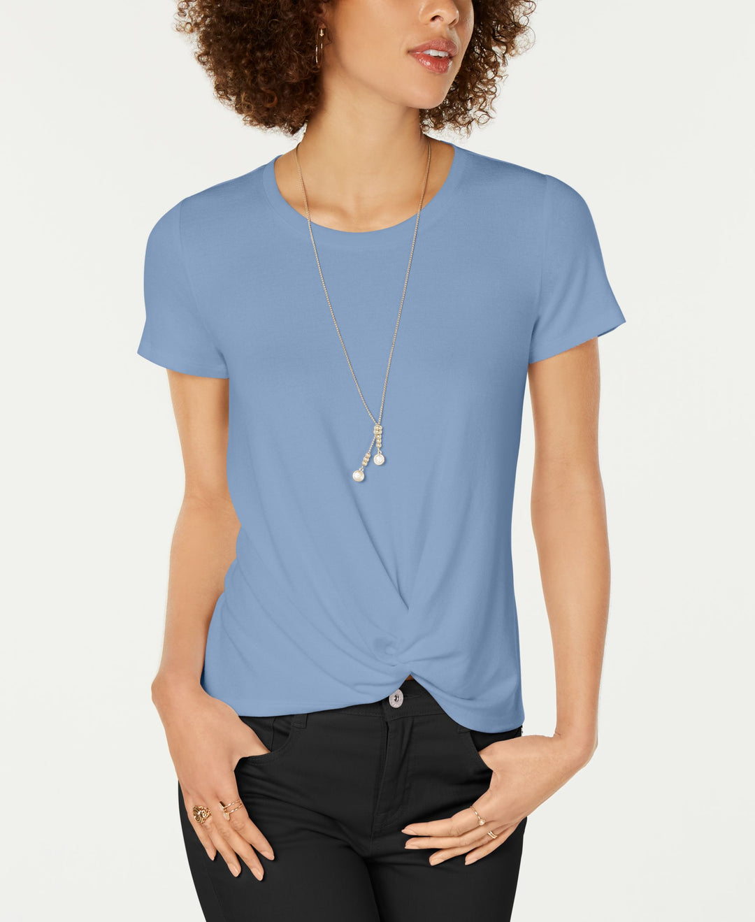 Style & Co Petite Twist Front Top