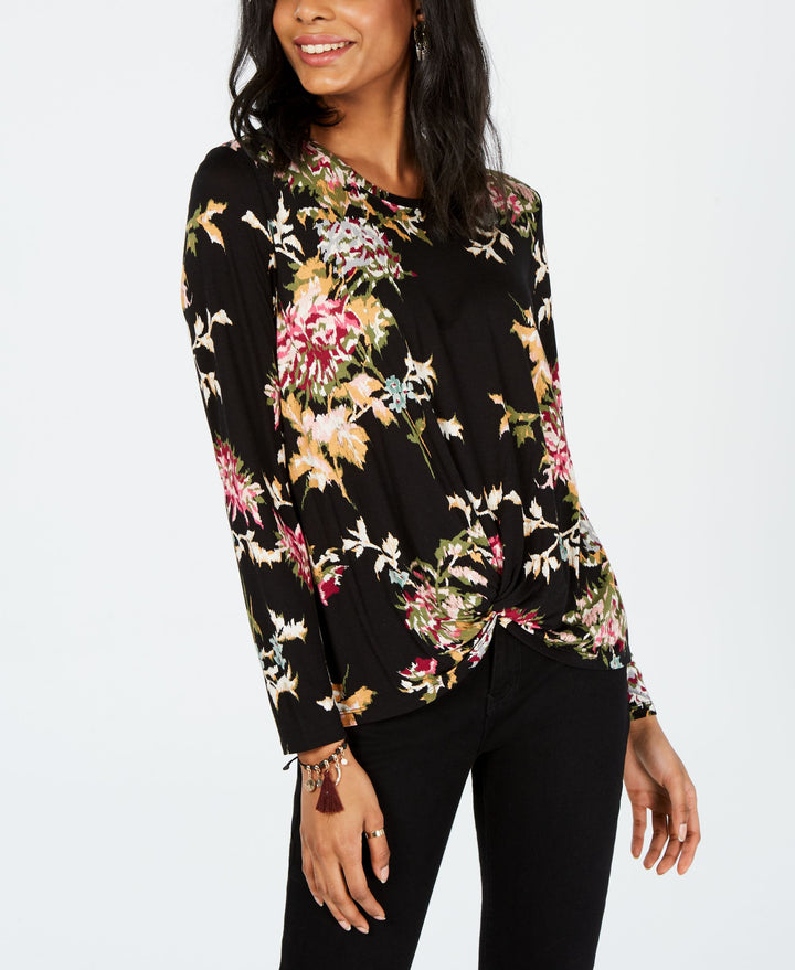 Style & Co Tie Dyed Twist Hem Top