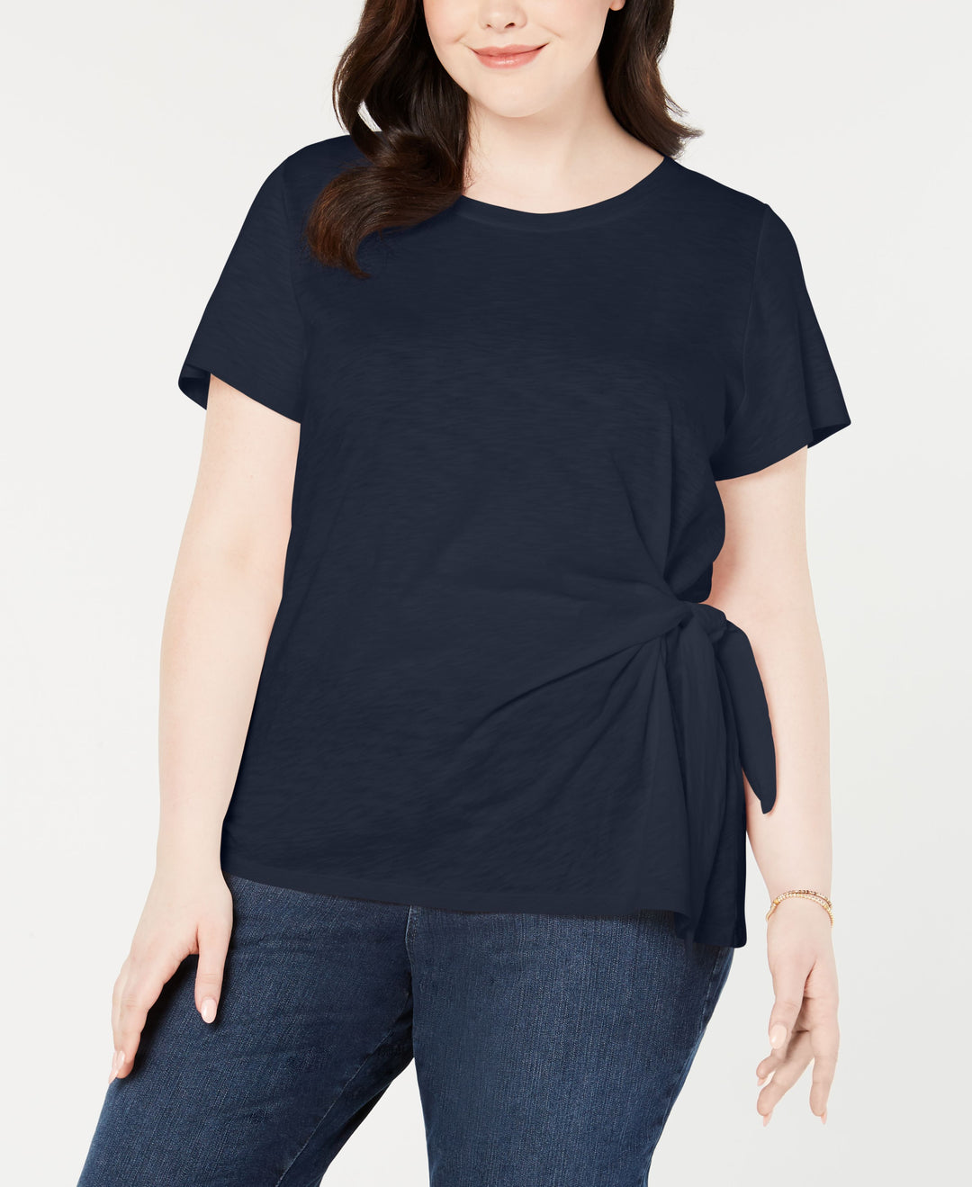 Style & Co Plus Size Side Tie T-Shirt
