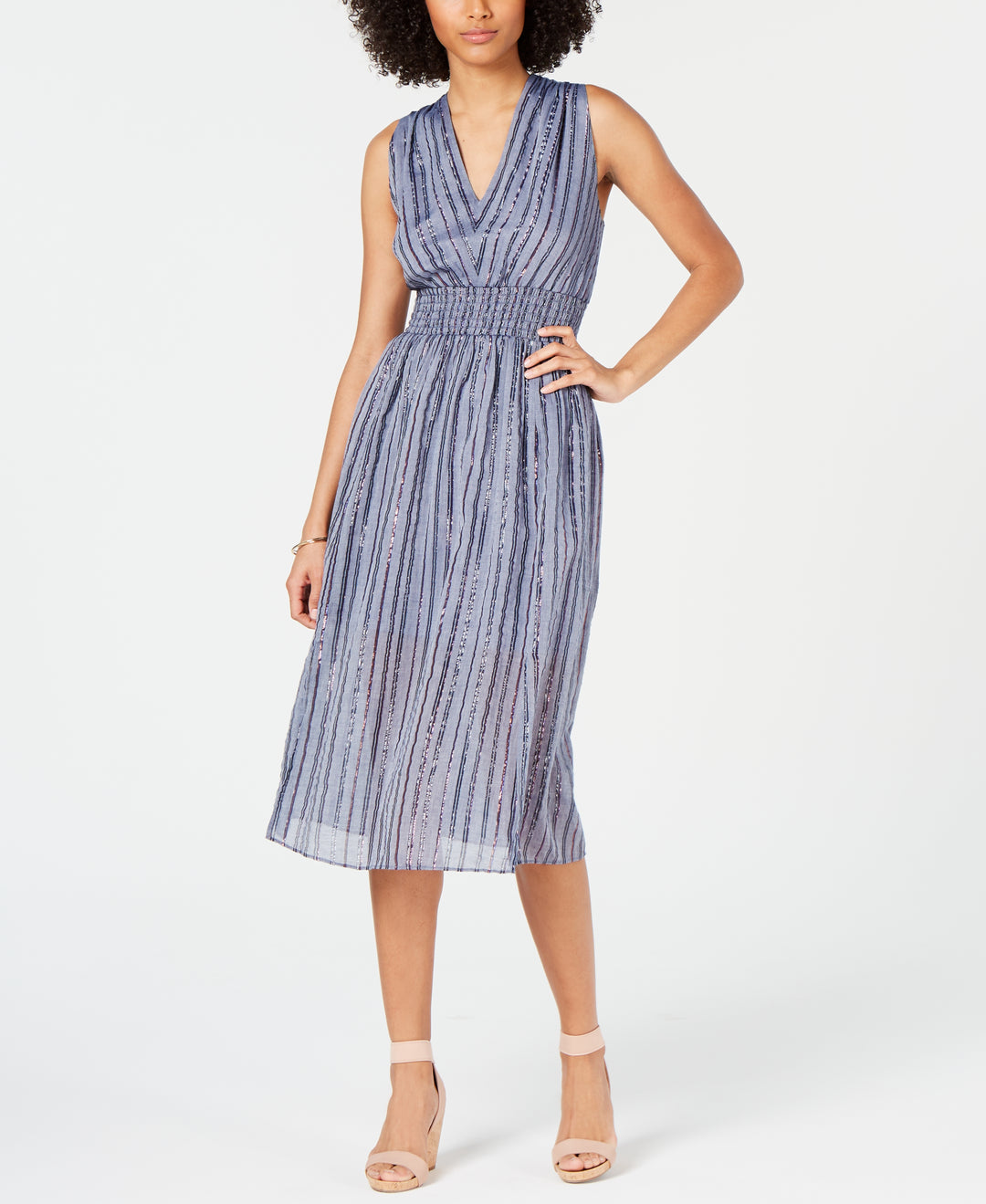 INC Smocked Split-Skirt Dress