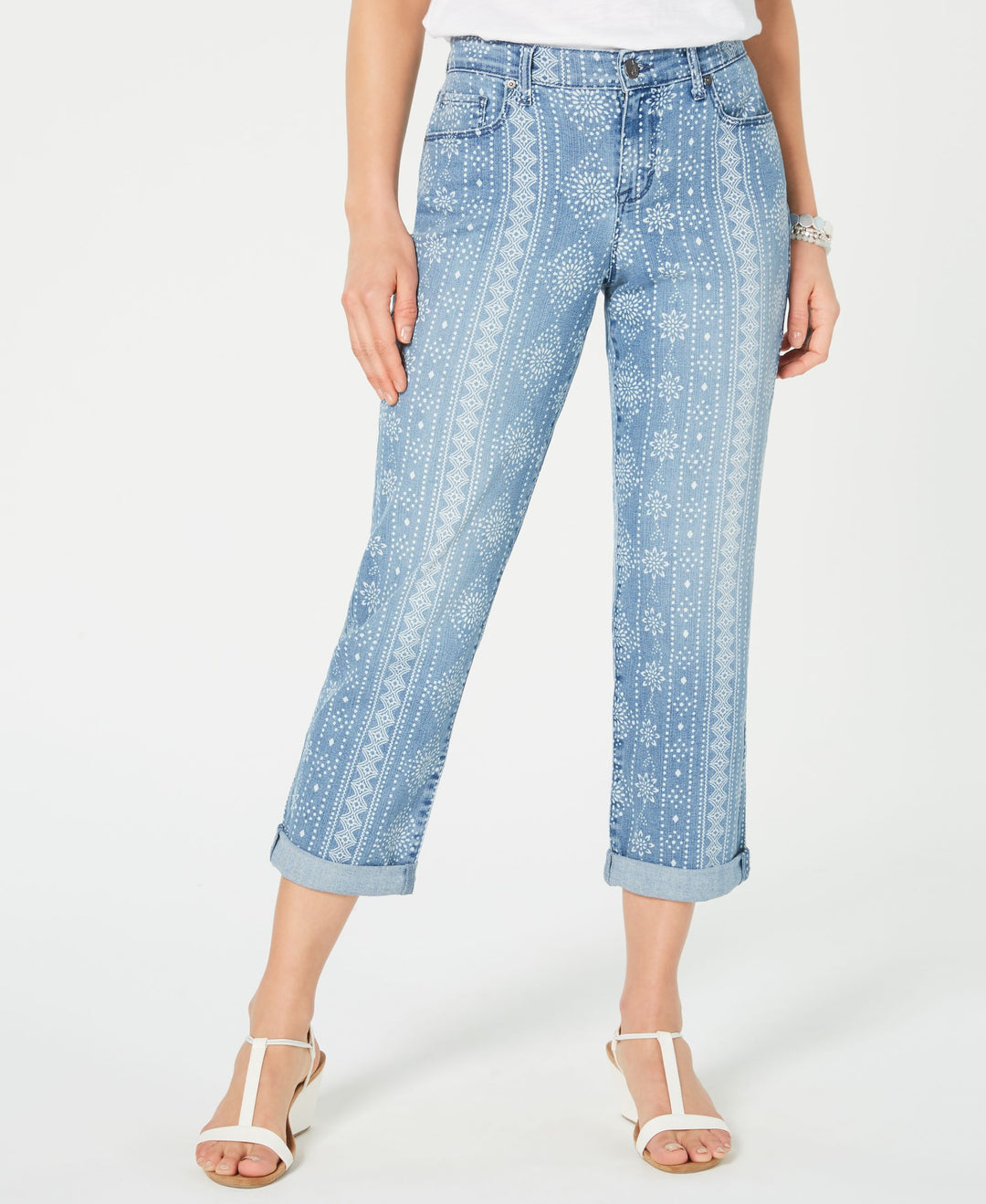 Style & Co Printed Cuffed Hem Jeans
