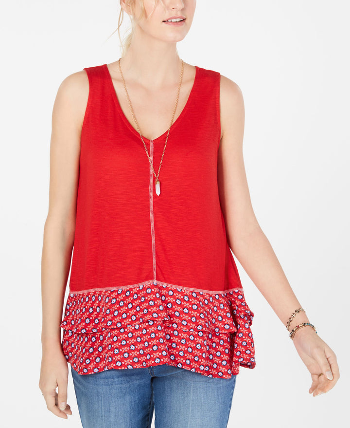 Style & Co Ruffled Hem Sleeveless Top