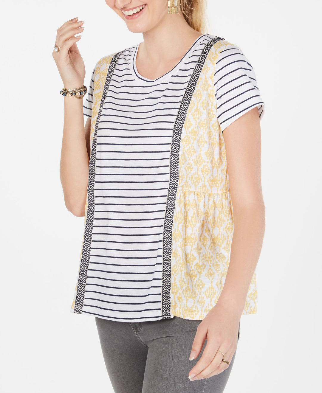 Style & Co Printed Short Sleeve Top