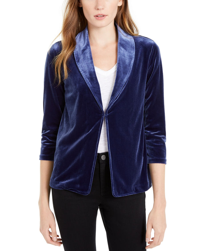 Maison Jules 3/4 Sleeve Velvet Blazer