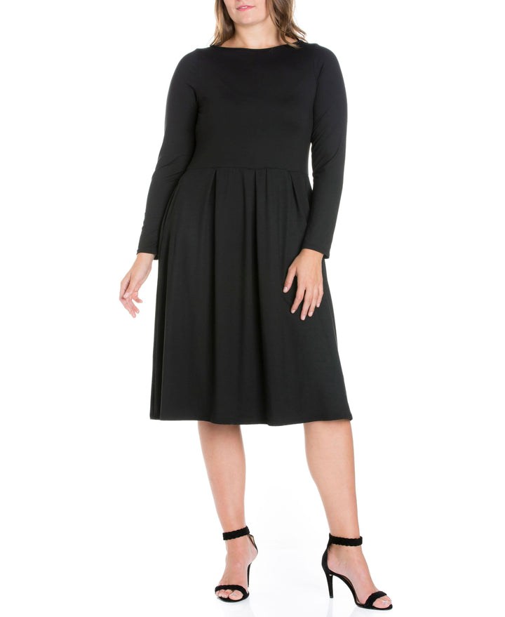 Women's Plus Size Fit and Flare Midi Dress