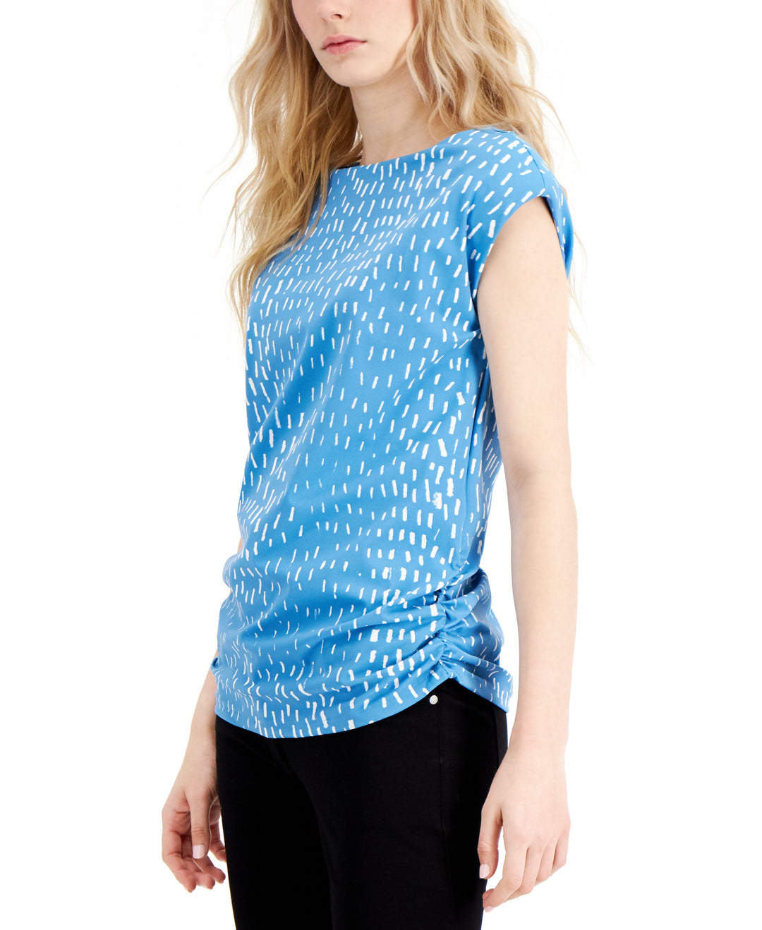 Alfani Plus Size Printed Cap Sleeve Top