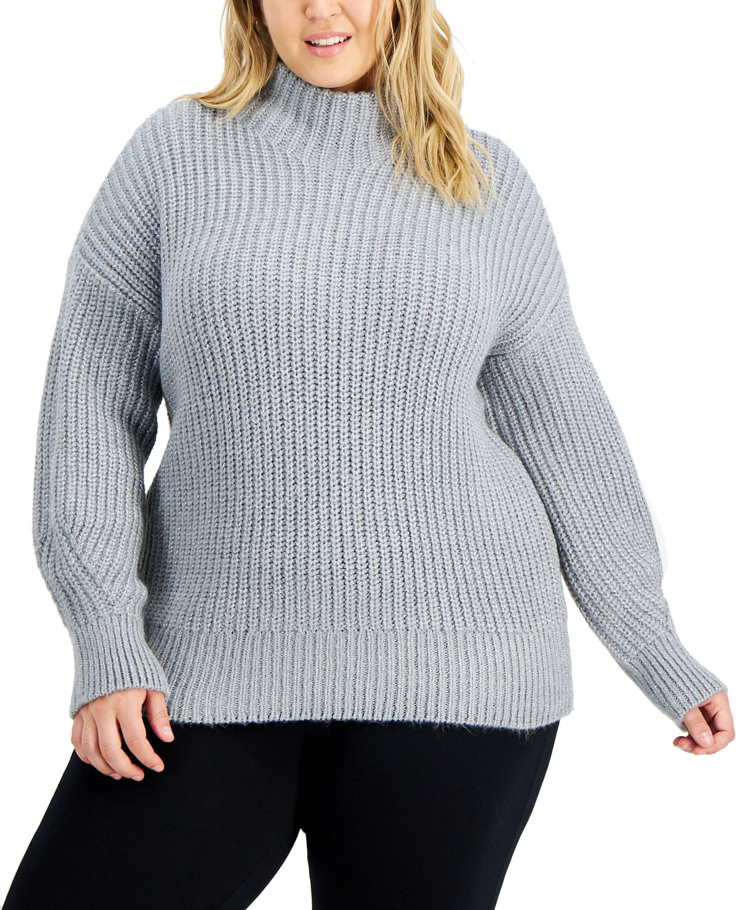 Alfani Plus Size Mock Neck Sweater