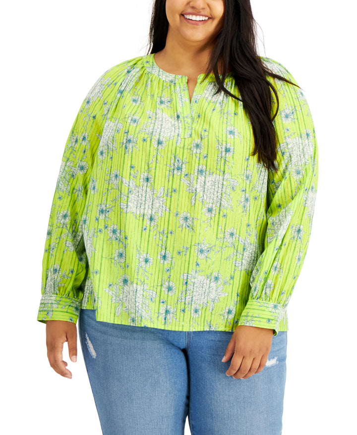 Style & Co Plus Size Metallic Striped Top