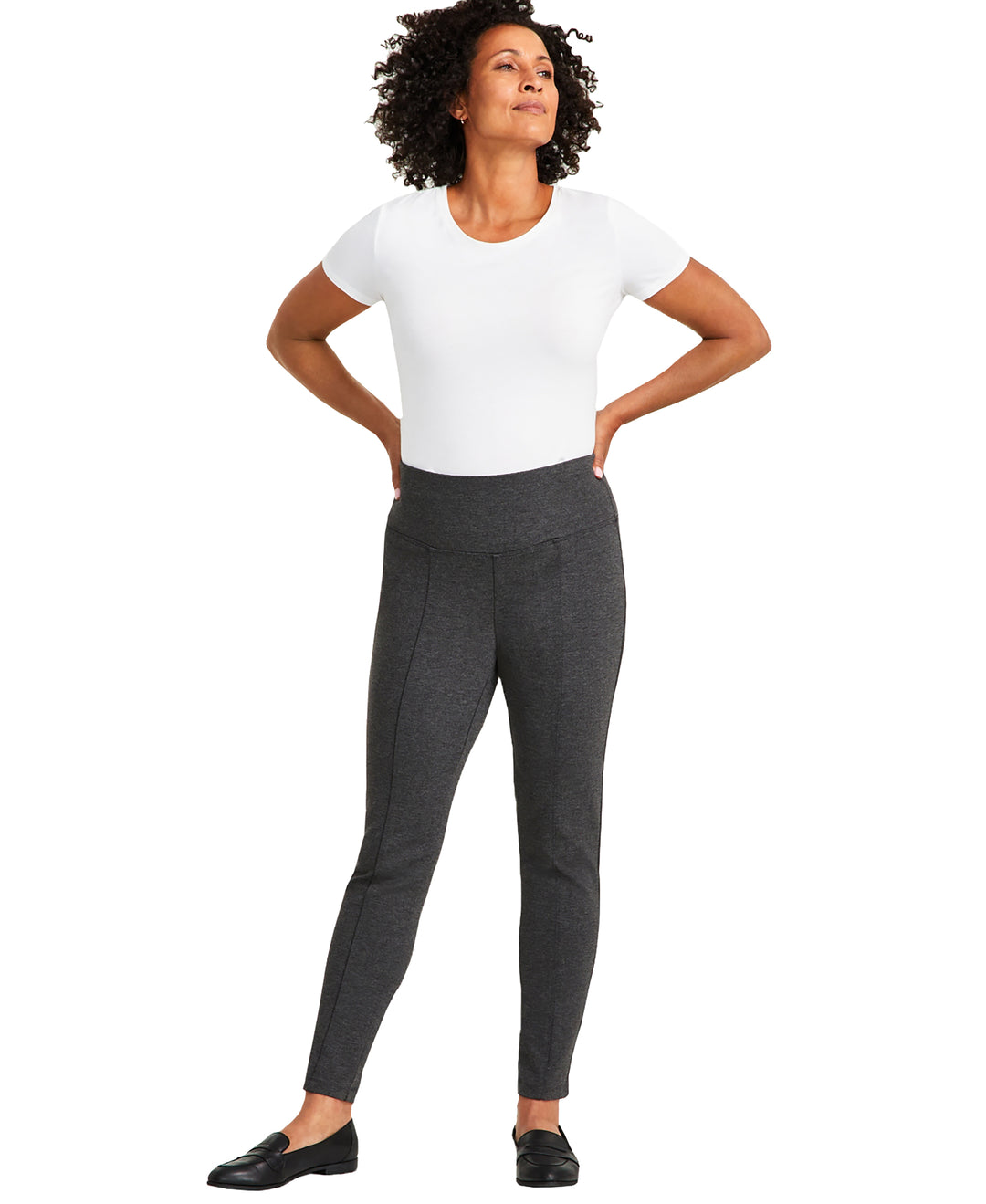 Petite Pont�-Knit Mid-Rise Pants, Petite & Petite Short
