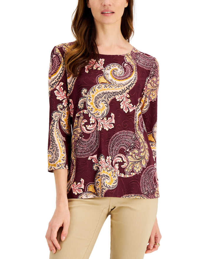 JM Collection Printed 3/4 Sleeve Tunic