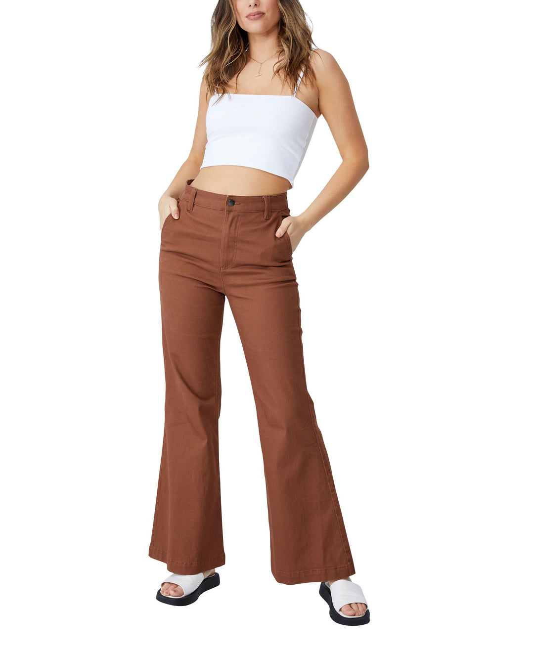 Women's Straight Neck Crop Cami Top