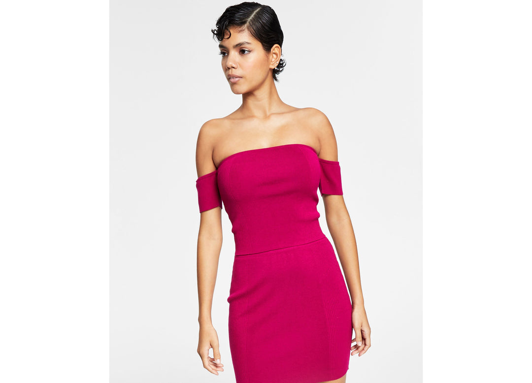 Bar III Off The Shoulder Crop Top