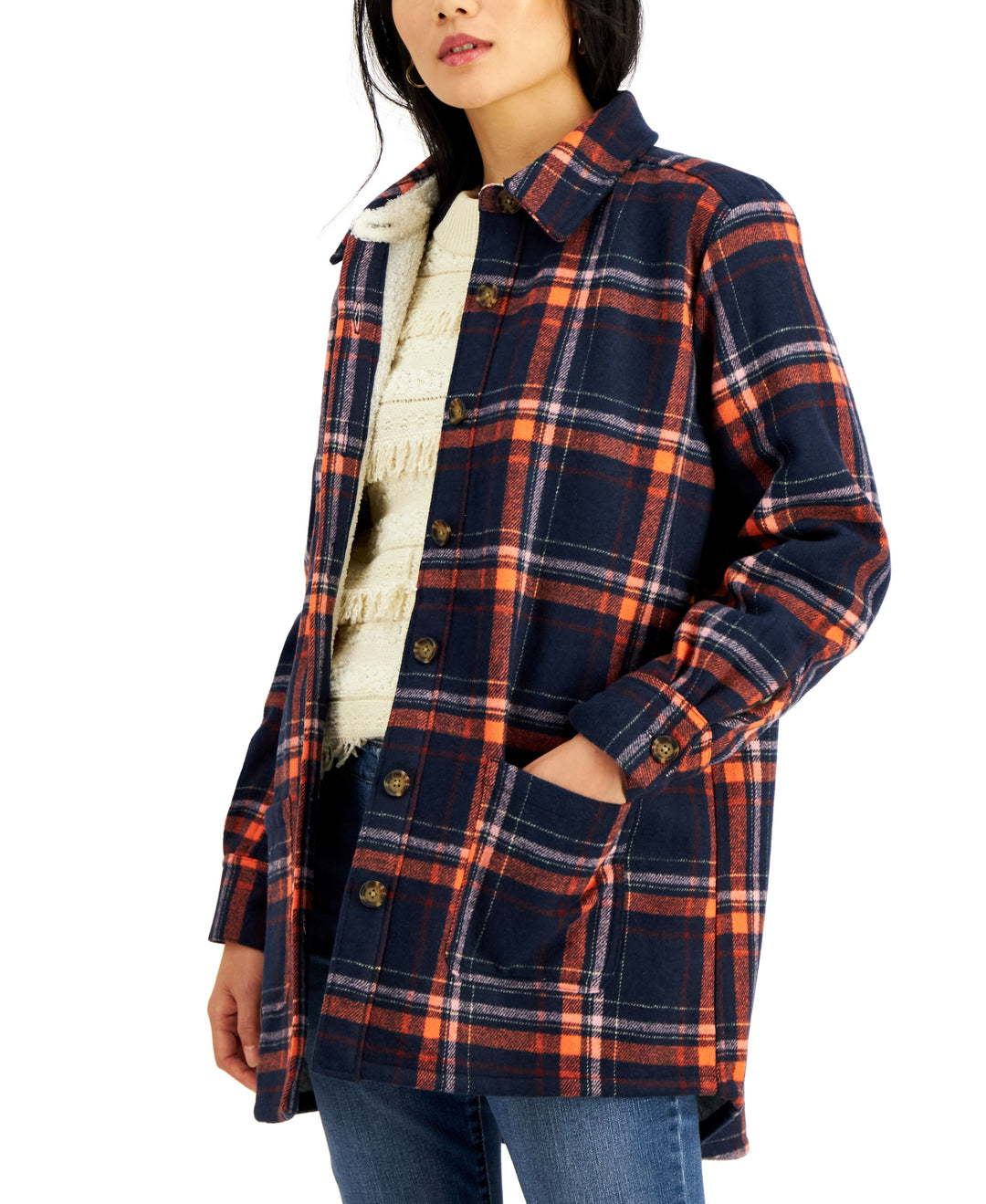 Style & Co Plaid Shirt Jacket