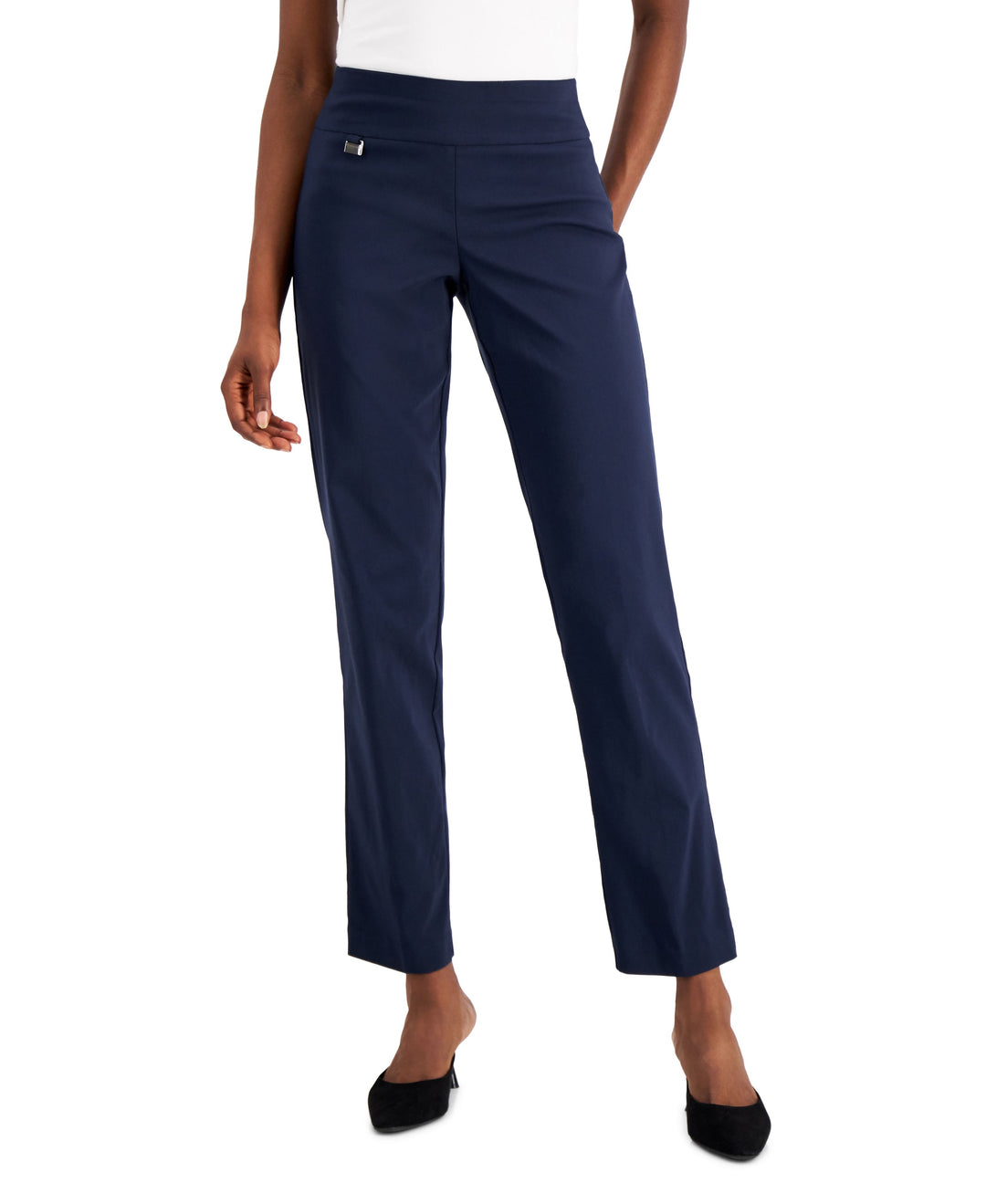 Petite Tummy-Control Straight-Leg Pants