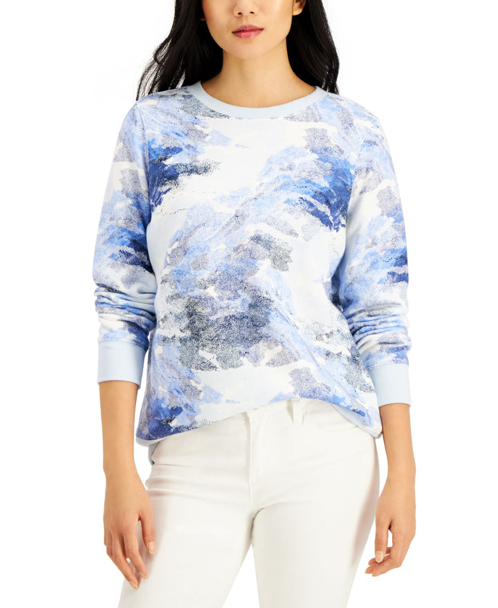 Style & Co Printed Crewneck Sweatshirt