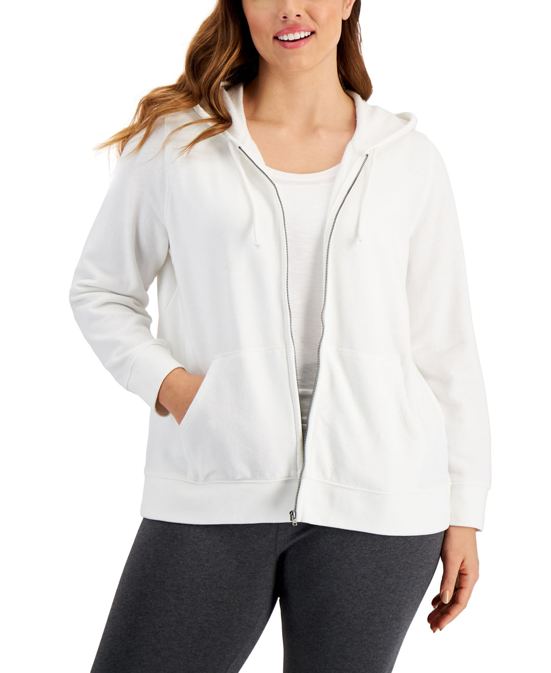 Style & Co Plus Size Solid Zip Up Hoodie