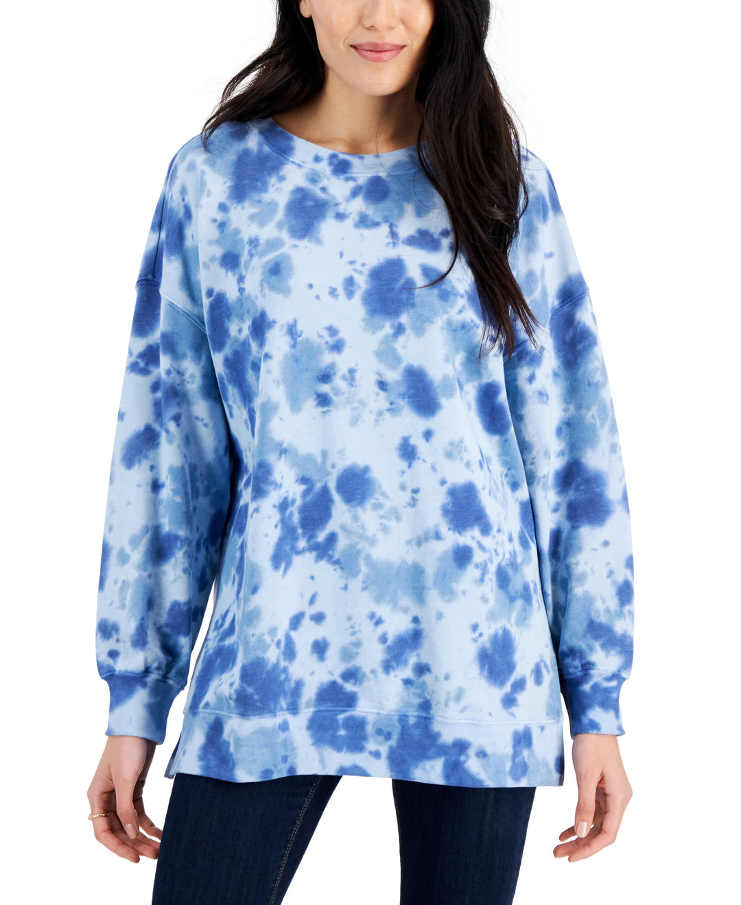 Style & Co Printed Oversized Sweatshirt