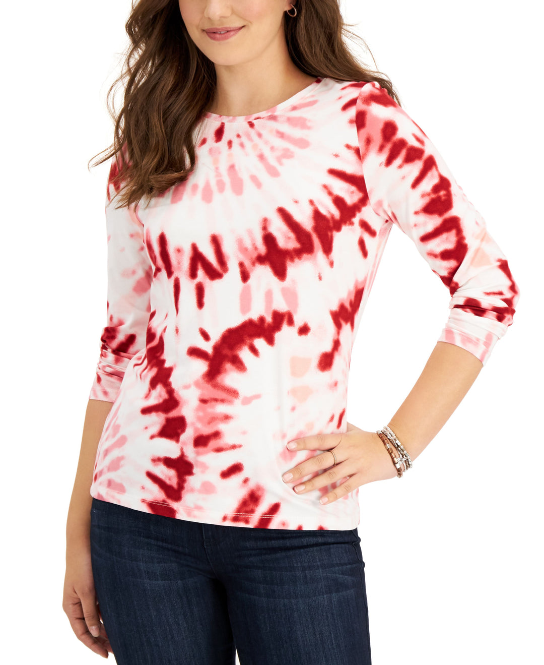 Style & Co Petite Tie Dyed Long Sleeve T-Shirt3