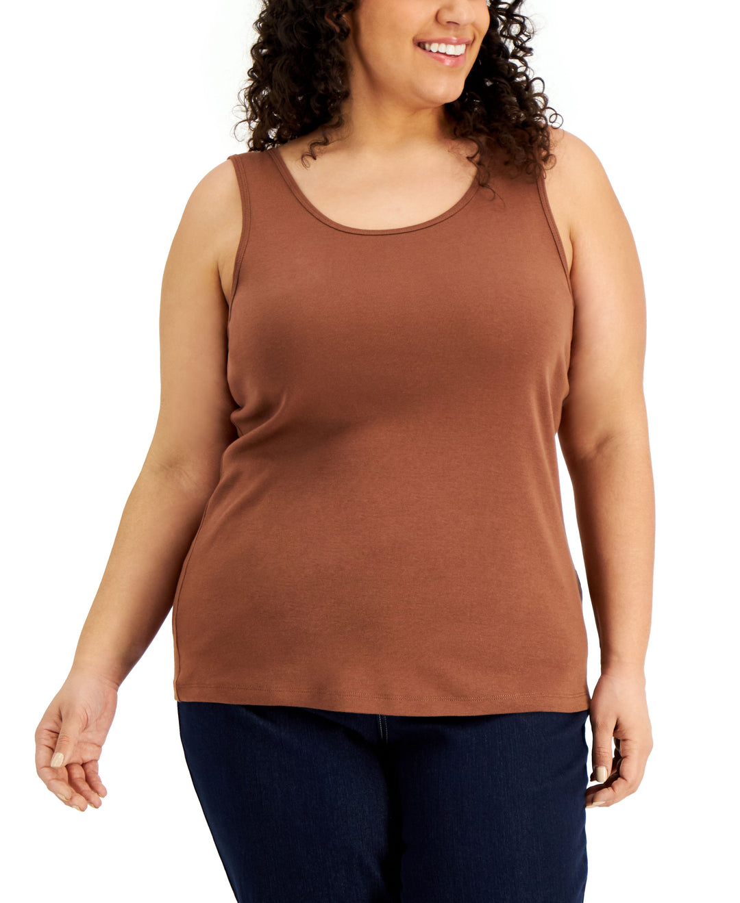 Style & Co Plus Size Cotton Ribbed Tank Top