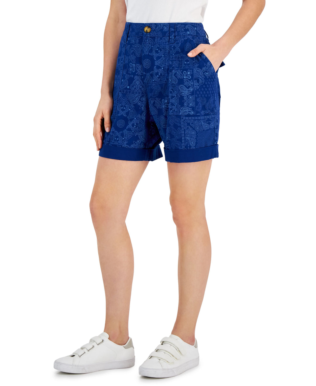 Style & Co Rolled Cuff Paisley Shorts