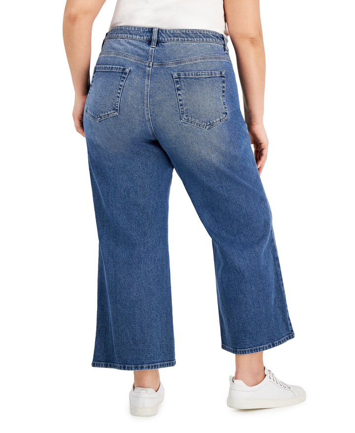 Style & Co Plus Size Cropped Wide Leg Jeans