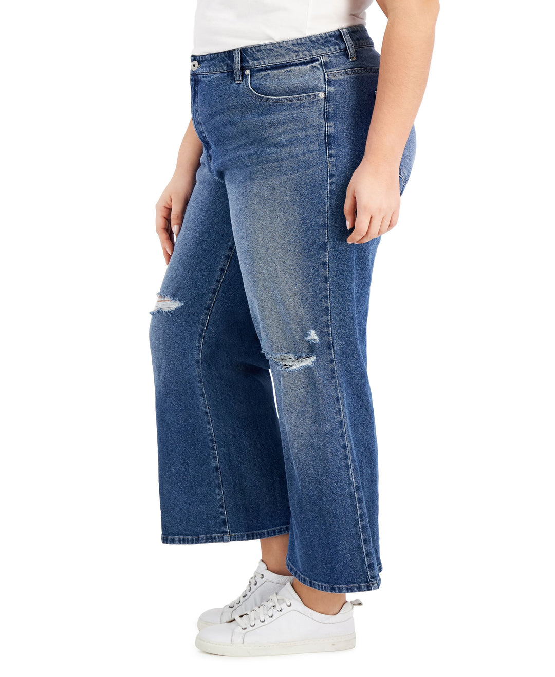 Style & Co Plus Size Cropped Wide Leg Jeans
