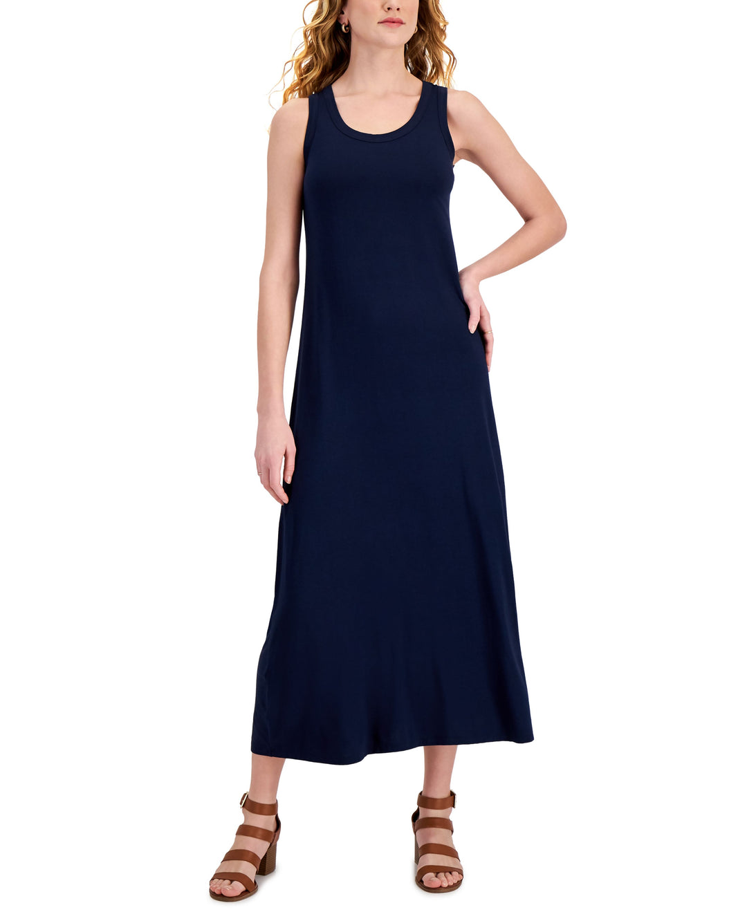 Style & Co Solid Maxi Knit Dress