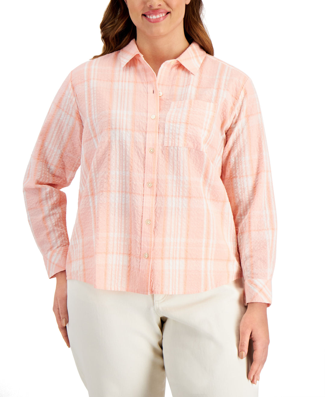 Style & Co Plus Size Plaid Boyfriend Shirt