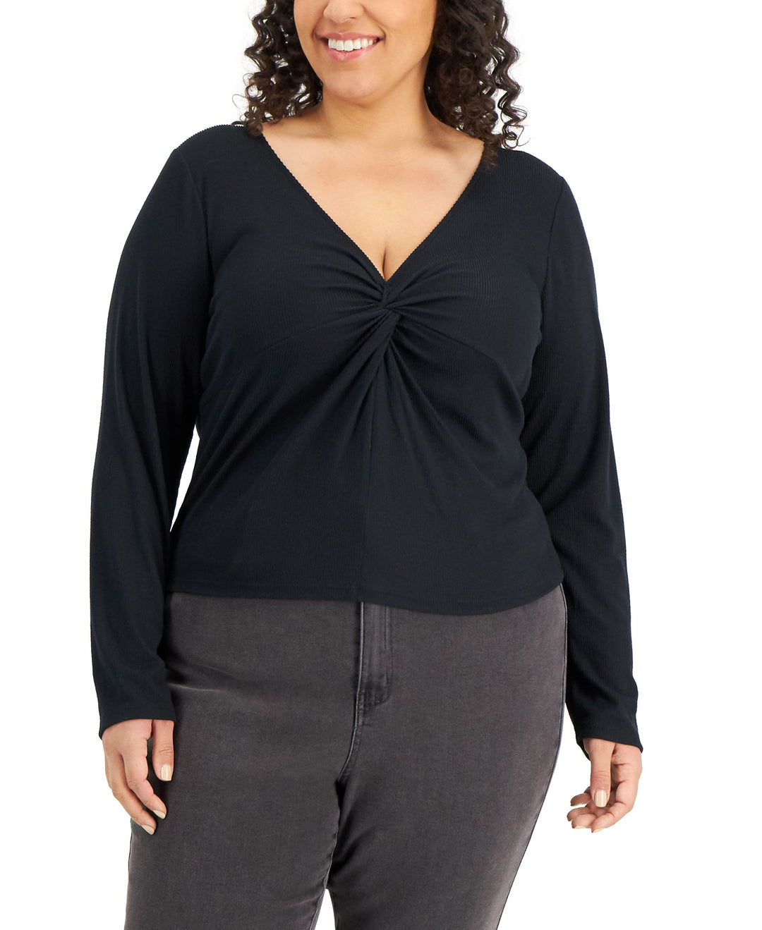 Hippie Rose Trendy Plus Size Twist-Front Top