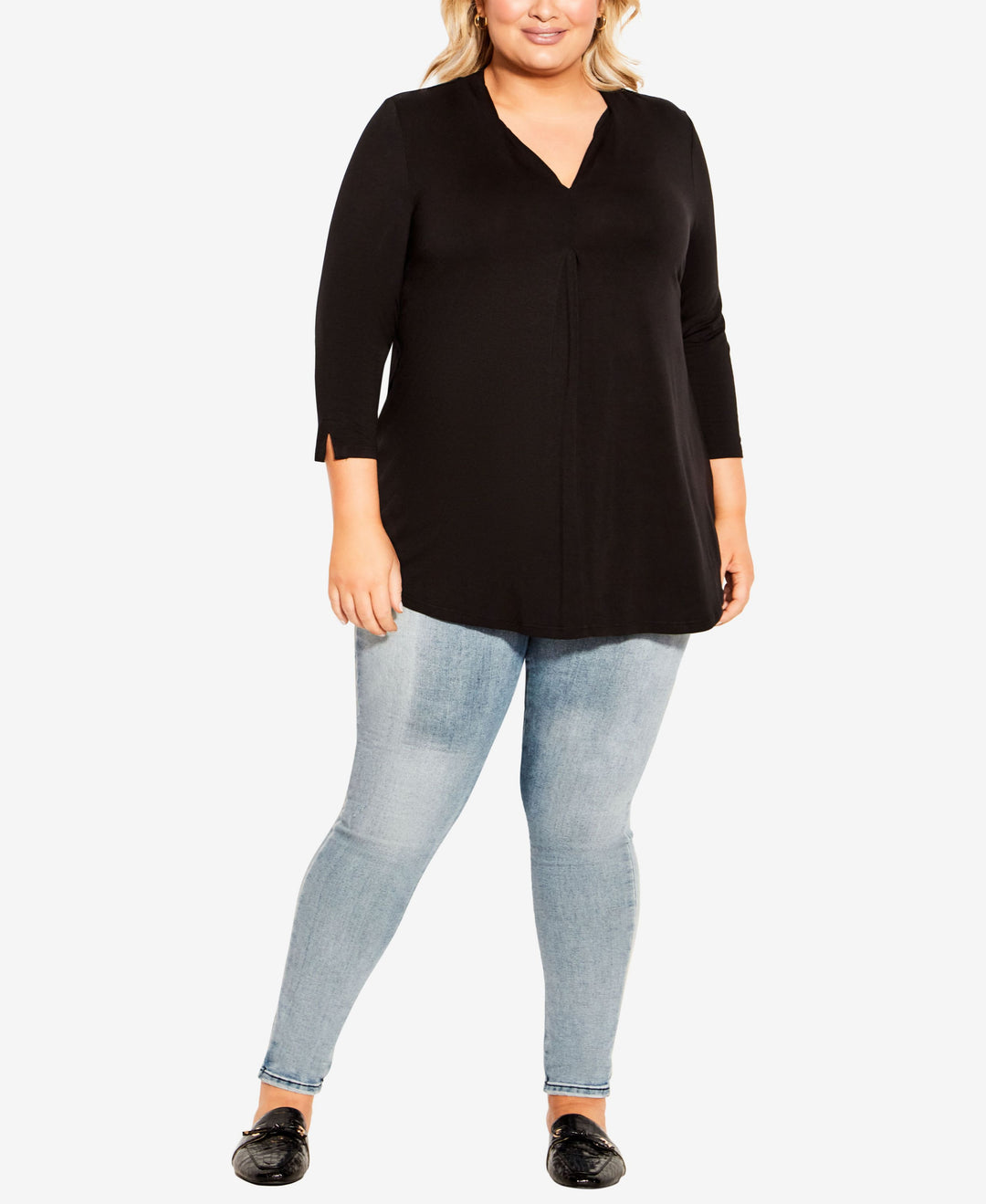 Plus Size Kaylie 3/4 Sleeve High Low Top
