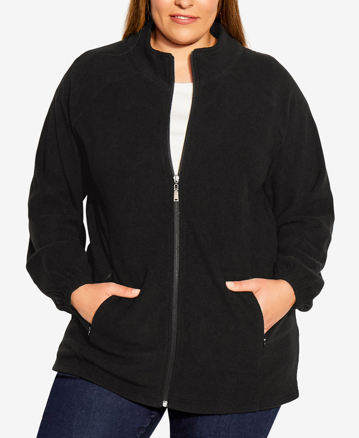 Plus Size Polar Fleece Zip Jacket