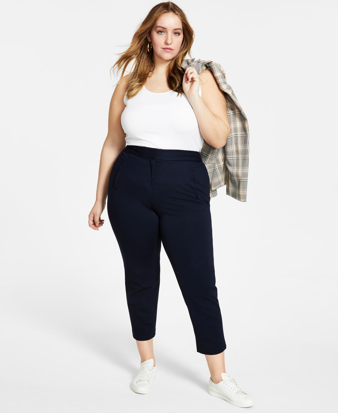 Bar III Plus Size Compression Ankle Pants