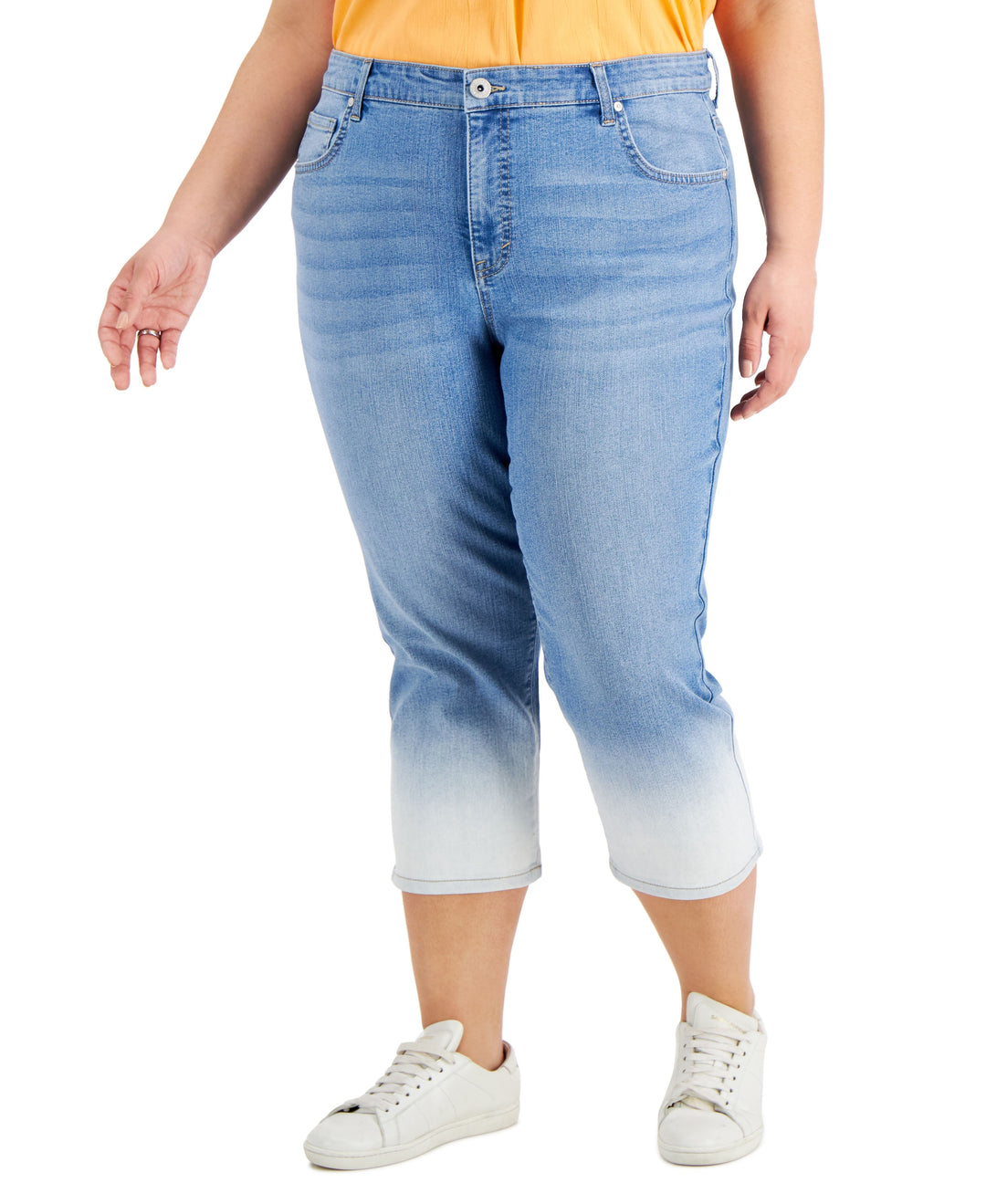 Style & Co Plus Size High Rise Cropped Capri Jeans