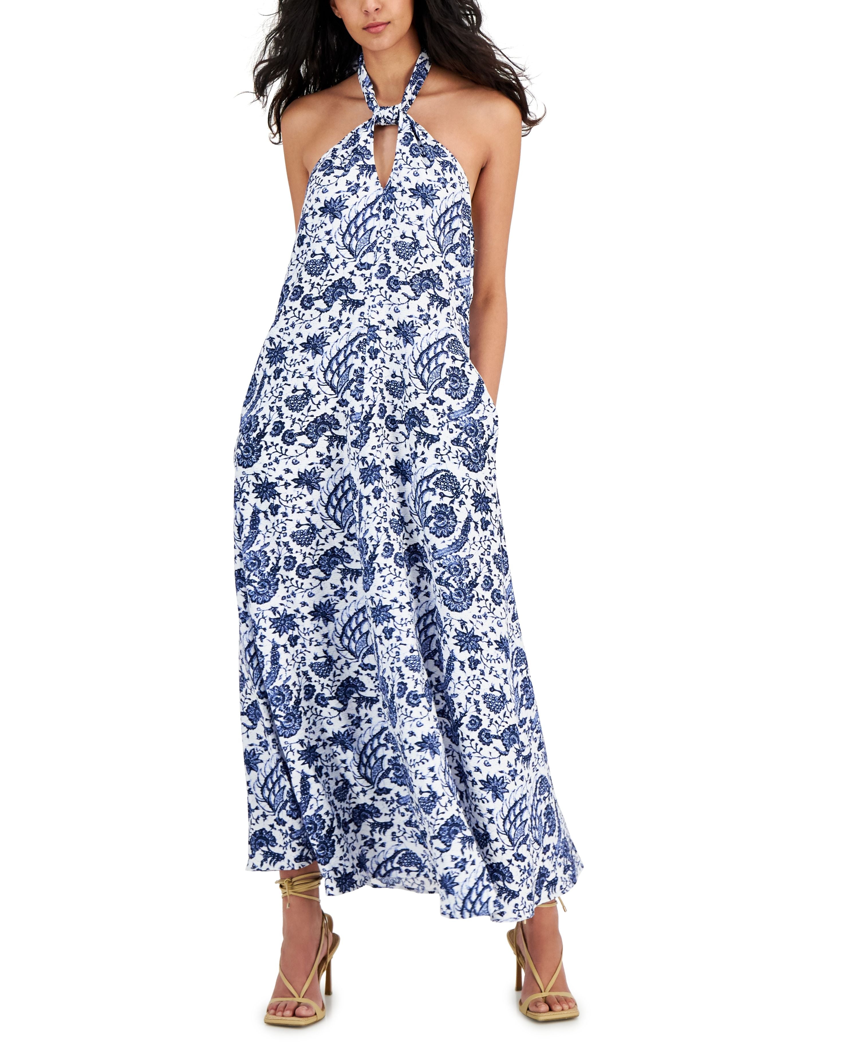 INC International Concepts Womens Printed Halter Maxi Dress – USAFashion