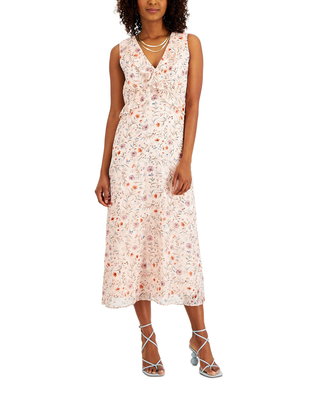 Inc International Concepts Womens Ruffled Midi Dress