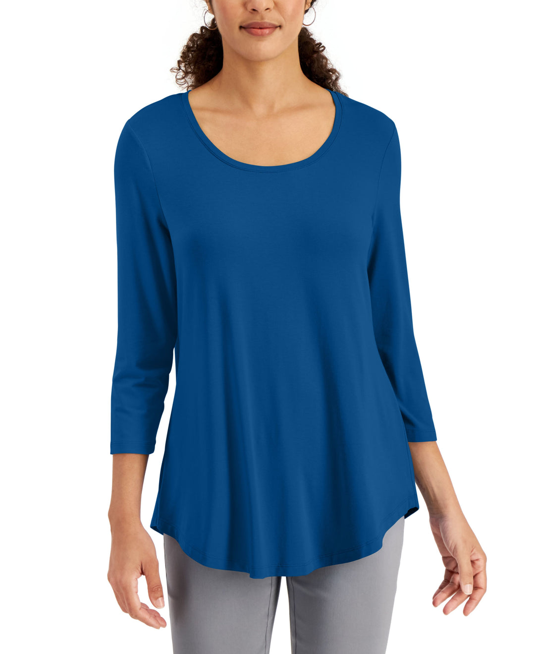 JM Collection Womens 3/4 Sleeve Top