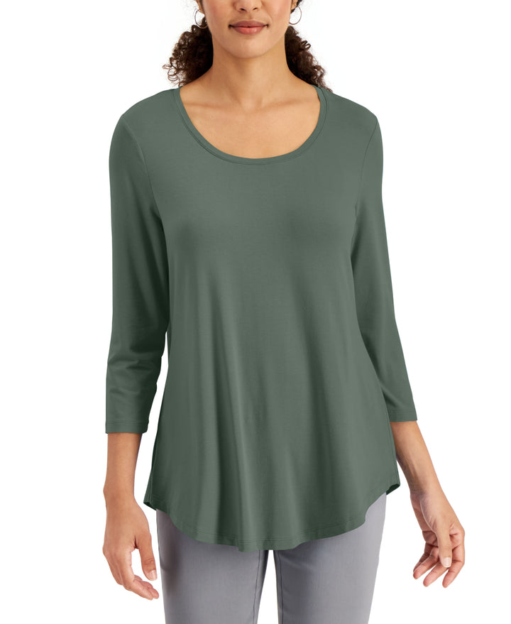 JM Collection Womens 3/4 Sleeve Top