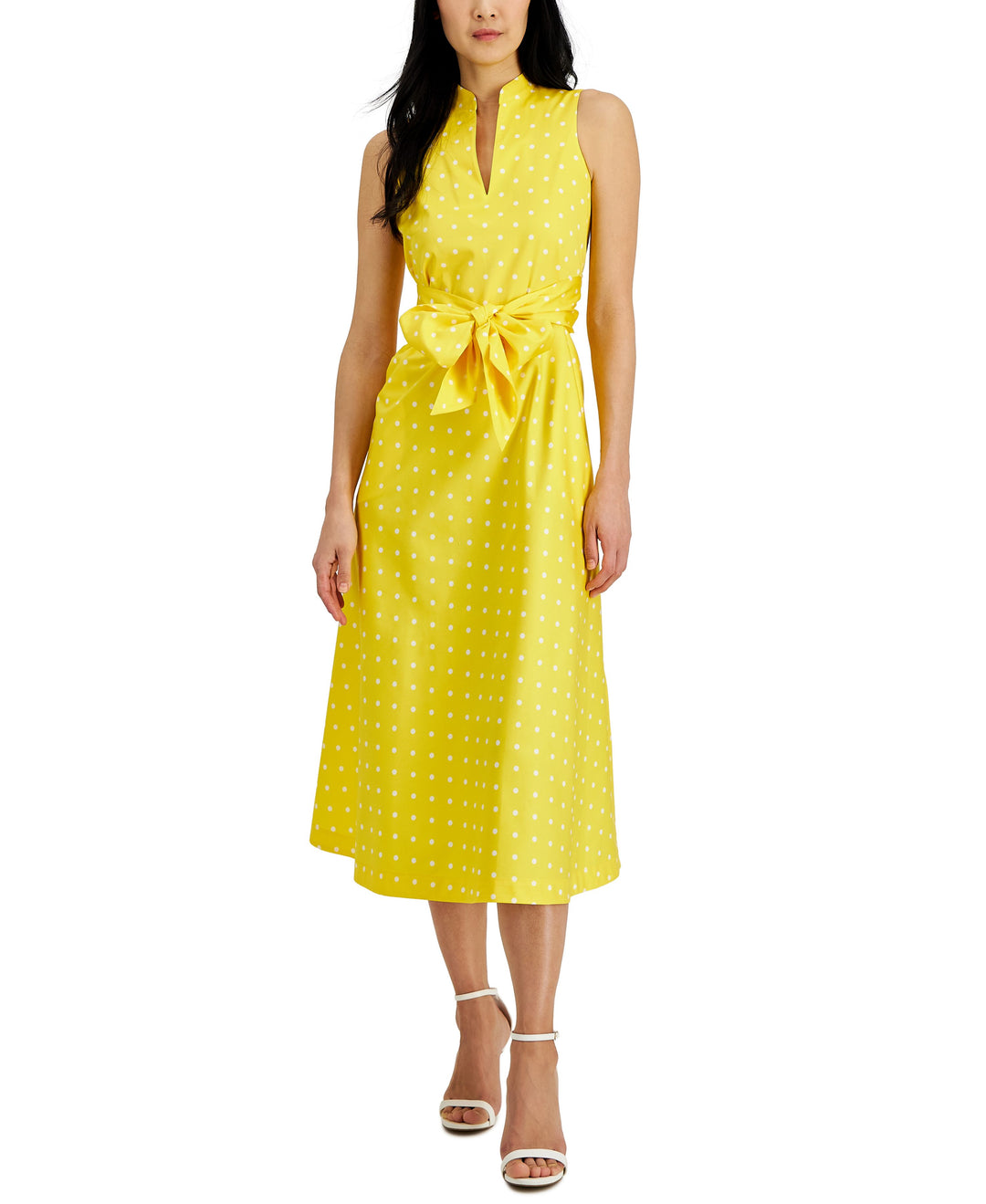 Anne Klein Petite Beekman Polka Dot Midi Dress