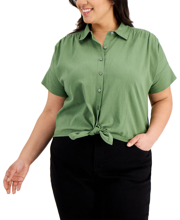 Style & Co Plus Size Tie Hem Shirt