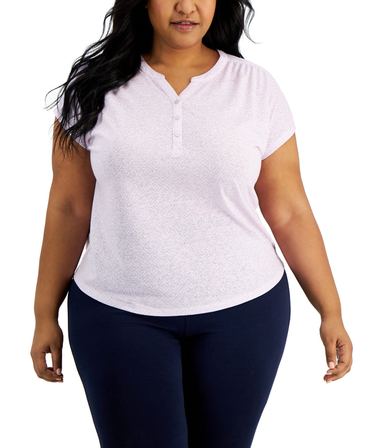 Style & Co Plus Size Split Neck Top