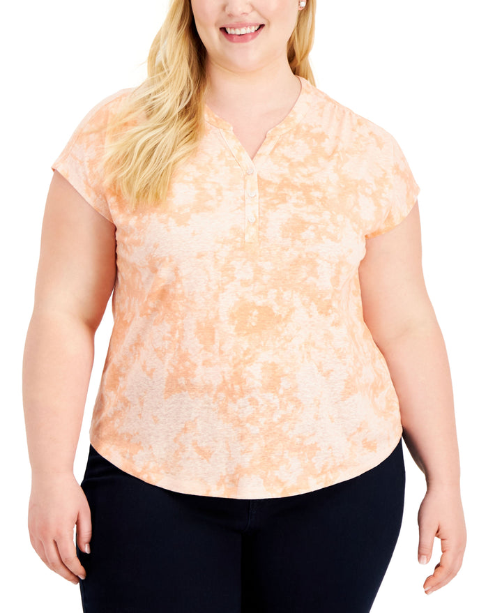 Style & Co Plus Size Split Neck Top