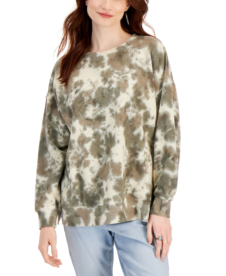 Style & Co Printed Oversized Sweatshirt