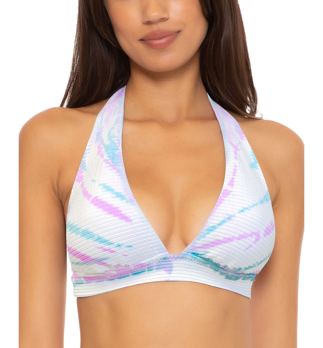 Iconic Pucker Rib Tie Dye Halter Bikini Top