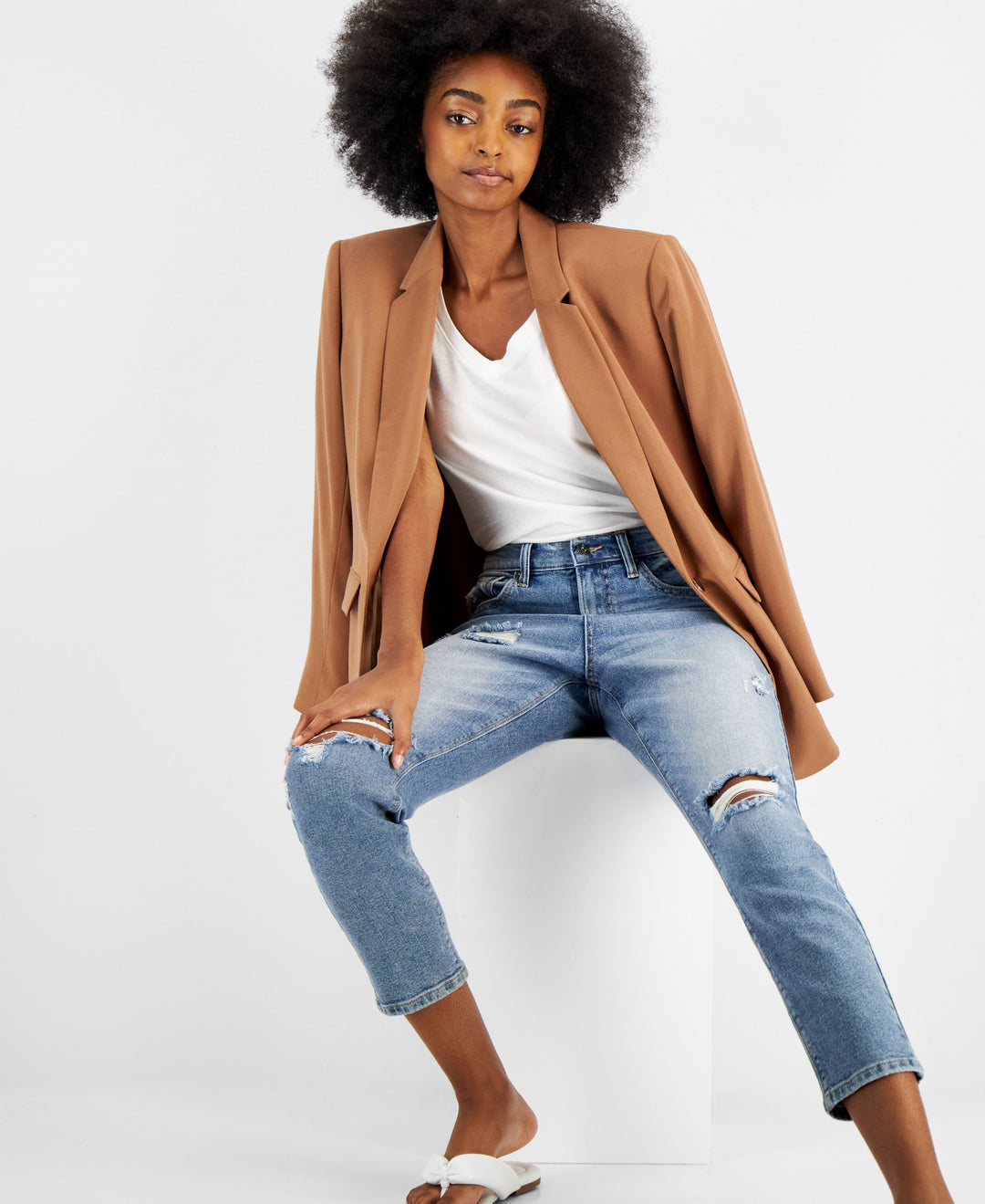 Women's Single-Button Boyfriend Blazer