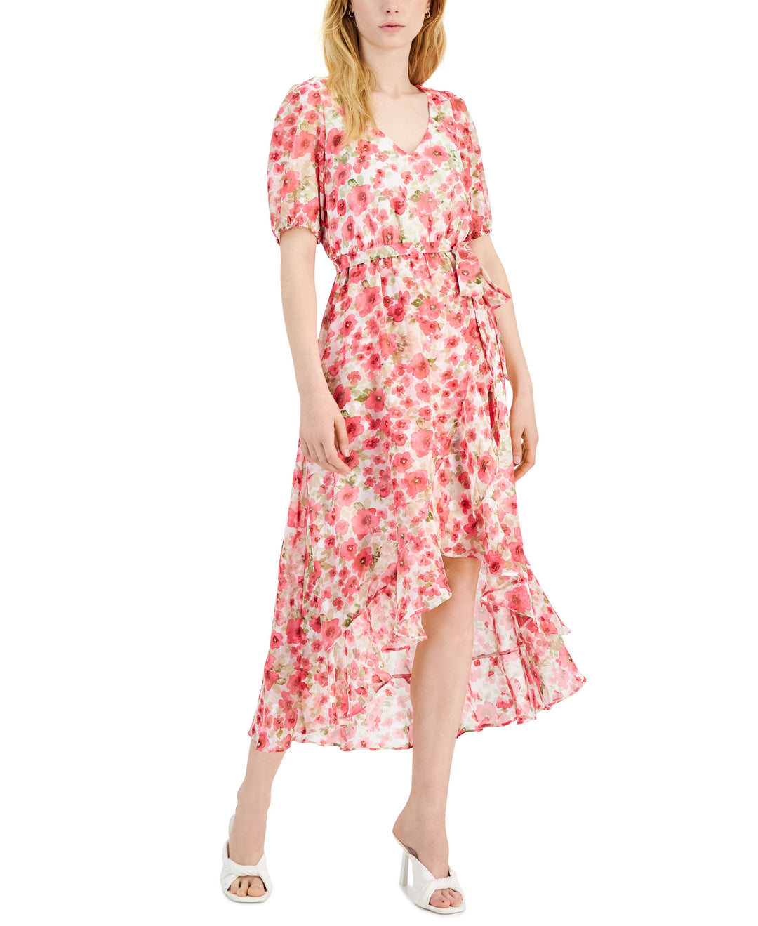 INC International Concepts Womens Floral High Low Midi Dress