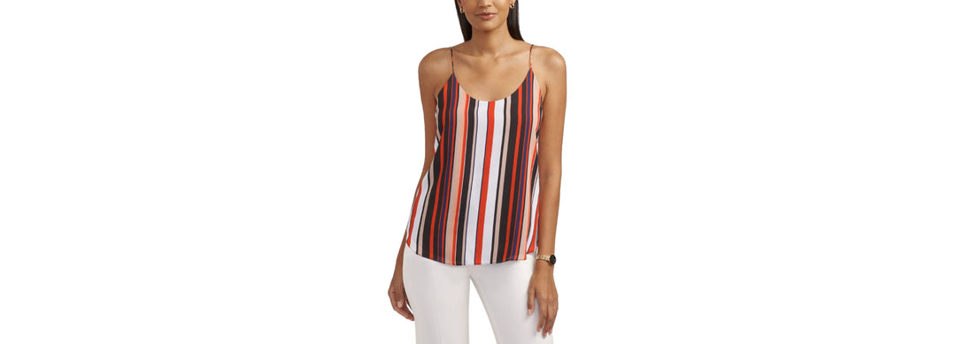 Anne Klein Petite Striped Scoop-Neck Camisole